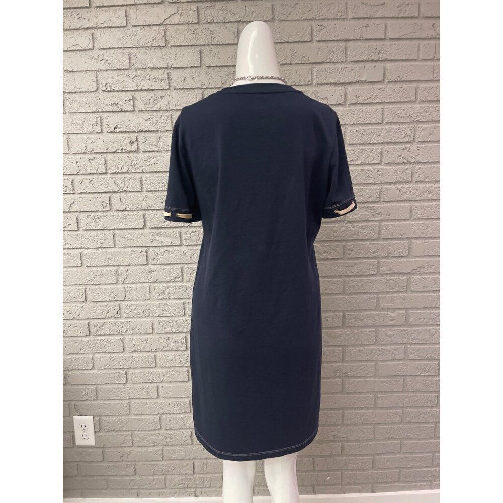 Tommy Hilfiger Women Navy Blue Crew Neck T-Shirt Dress Size M - Picture 4 of 9